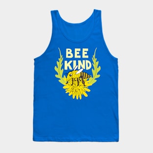 Bee Kind Cute Honeybee on a Dandelion Tank Top